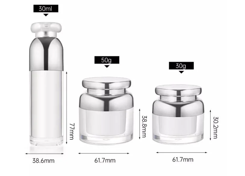 50ml 100ml 120ml Empty Lotion Serum Pump Bottle Cream Jar Skin Care Cosmetic Acrylic Cosmetic Packing Set